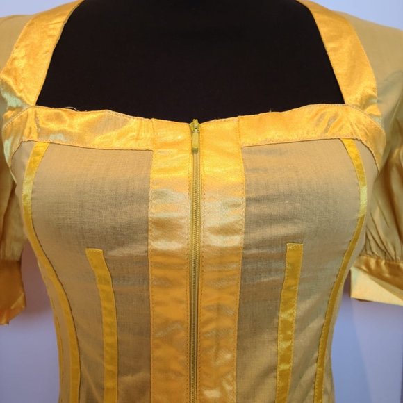 New Yellow Corset Style Blouse - Picture 3 of 4